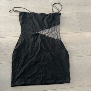 Elegant Black Dress with Beaded Detail